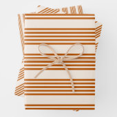 Fünf Streifen in Orange und Beige Geschenkpapier Set (Beispiel)