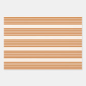Fünf Streifen in Orange und Beige Geschenkpapier Set (Vorderseite)