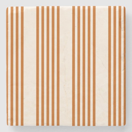 Fünf Streifen in Orange und Beige Steinuntersetzer (Vorderseite)