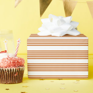 Fünf Streifen in Orange und Weiß Geschenkpapier