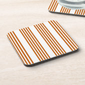 Fünf Streifen in Orange und Weiß Getränkeuntersetzer (Linke Seite)