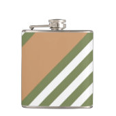 Fünf Streifen mit hellgrün und weiß Flachmann (Vorderseite)