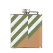 Fünf Streifen mit hellgrün und weiß Flachmann (Rückseite)