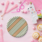 Fünf Streifen mit hellgrün und weiß Pappteller (Party)