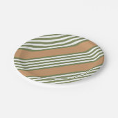 Fünf Streifen mit hellgrün und weiß Pappteller (Schrägansicht)