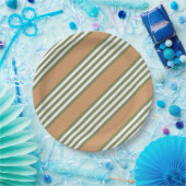 Fünf Streifen mit hellgrün und weiß Pappteller (Party)