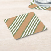 Fünf Streifen mit hellgrün und weiß Rechteckiger Pappuntersetzer (angewinkelt)