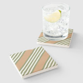 Fünf Streifen mit hellgrün und weiß Steinuntersetzer (Seitenansicht)