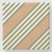 Fünf Streifen mit hellgrün und weiß Steinuntersetzer (Vorderseite)