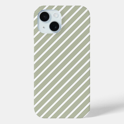 Fünf-Streifen-Muster für Olivgrün und Weiß Case-Mate iPhone Hülle (Rückseite)