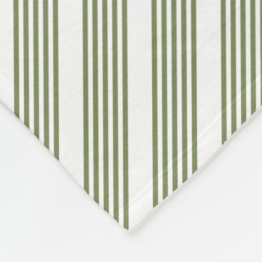 Fünf-Streifen-Muster für Olivgrün und Weiß Fleecedecke (Ecke)