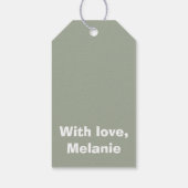 Fünf-Streifen-Muster für Olivgrün und Weiß Geschenkanhänger (Rückseite)