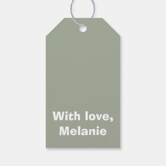 Fünf-Streifen-Muster für Olivgrün und Weiß Geschenkanhänger (Rückseite)