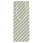 Fünf-Streifen-Muster für Olivgrün und Weiß Geschenktüte Für Weinflaschen (Rückseite)