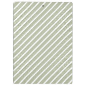Fünf-Streifen-Muster für Olivgrün und Weiß Klemmbrett (Rückseite)