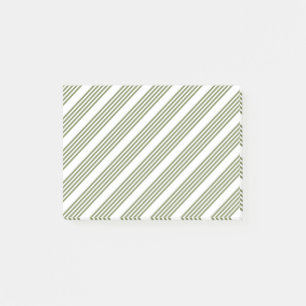 Fünf-Streifen-Muster für Olivgrün und Weiß Post-it Klebezettel