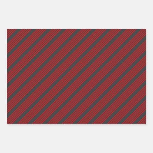 Fünf Streifen, rot und kohlefrei Geschenkpapier Set (Vorderseite 2)