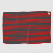 Fünf Streifen, rot und kohlefrei Golfhandtuch (Horizontal)