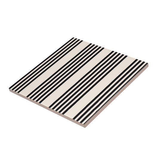 Fünf Streifen schwarz und beige Fliese (Seite)