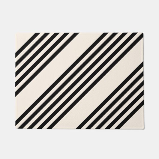 Fünf Streifen schwarz und beige Fußmatte (Vorderseite)