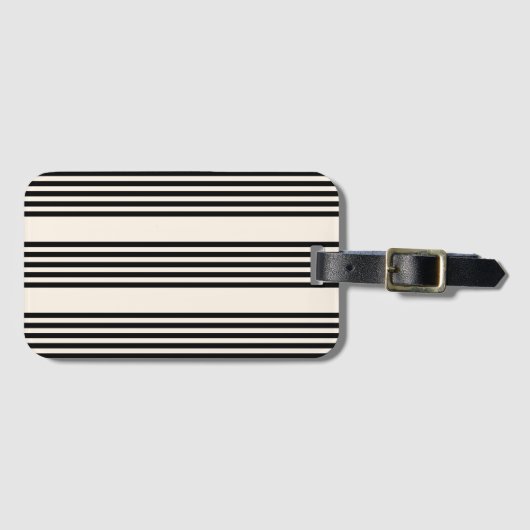 Fünf Streifen schwarz und beige Gepäckanhänger (Vorderseite (Horizontal))