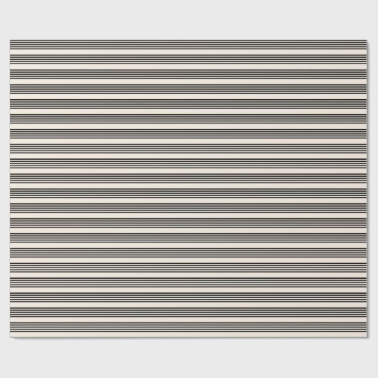 Fünf Streifen schwarz und beige Geschenkpapier (Flach)