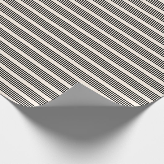 Fünf Streifen schwarz und beige Geschenkpapier (Ecke)
