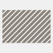 Fünf Streifen schwarz und beige Geschenkpapier Set (Vorderseite 2)