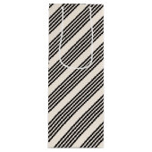 Fünf Streifen schwarz und beige Geschenktüte Für Weinflaschen (Vorderseite)