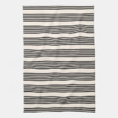 Fünf Streifen schwarz und beige Geschirrtuch (Vertikal)