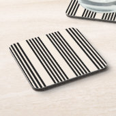 Fünf Streifen schwarz und beige Getränkeuntersetzer (Linke Seite)
