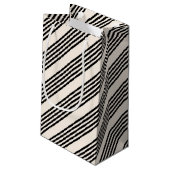 Fünf Streifen schwarz und beige Kleine Geschenktüte (Rückseite Schrägansicht)