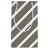 Fünf Streifen schwarz und beige Kleine Geschenktüte (Vorderseite)