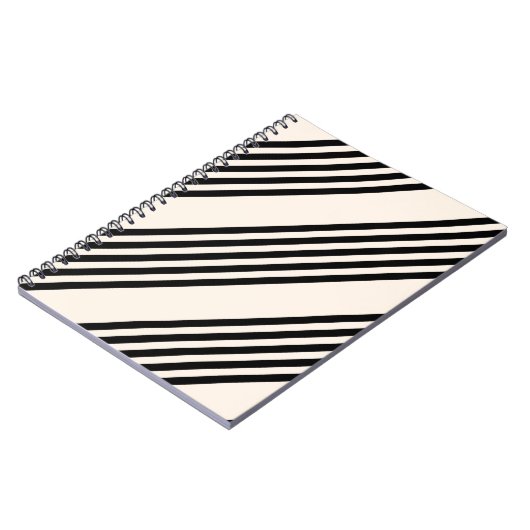 Fünf Streifen schwarz und beige Notizblock (Linke Seite)