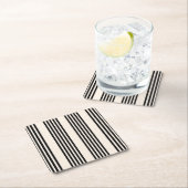 Fünf Streifen schwarz und beige Rechteckiger Pappuntersetzer (Vor Ort)