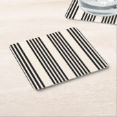 Fünf Streifen schwarz und beige Rechteckiger Pappuntersetzer (angewinkelt)