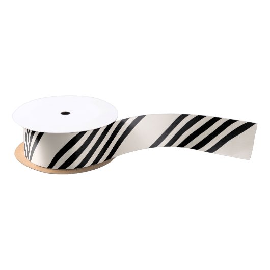 Fünf Streifen schwarz und beige Satinband (Spule)