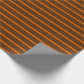 Fünf Streifen schwarz und verbrannt Geschenkpapier (Ecke)