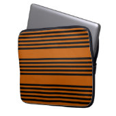 Fünf Streifen schwarz und verbrannt Laptopschutzhülle (Vorderseite Links)