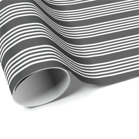 Fünf Streifen, weiß und kohleweiß Geschenkpapier (Rolleneckpunkt)