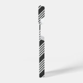 Fünf Streifen, weiß und kohleweiß iPhone Hülle (Linke Seite)