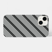 Fünf Streifen, weiß und kohleweiß iPhone Hülle (Rückseite (Horizontal))