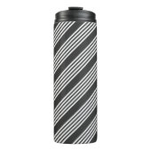 Fünf Streifen, weiß und kohleweiß Thermosbecher (Vorderseite)