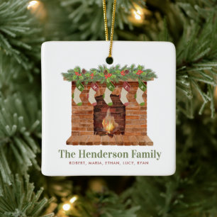 Fünf Strumpf Weihnachtsfamilie Keramikornament