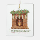 Fünf Strumpf Weihnachtsfamilie Keramikornament (Links)