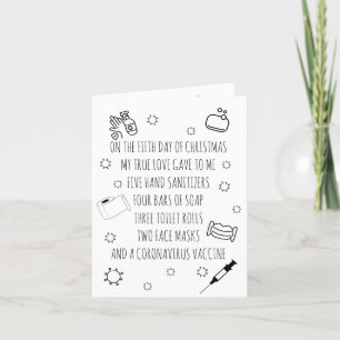 Fünf Tage Covid Weihnachtsfest Feiertagskarte