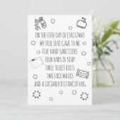 Fünf Tage Covid Weihnachtsfest Feiertagskarte (Stehend Vorderseite)