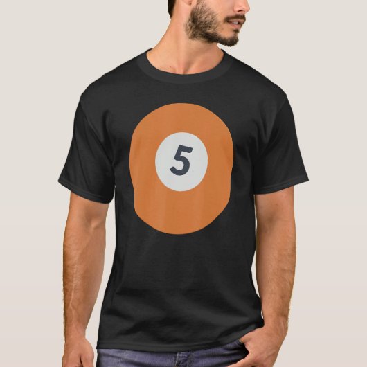 Fünf Team Nummer 5 Lucky Orange Ball Billiards Po T-Shirt (Vorderseite)