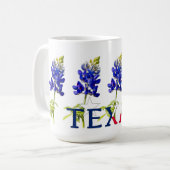 Fünf Texas Bluebonnet Blume Tasse (Vorderseite Links)