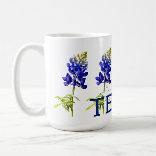 Fünf Texas Bluebonnet Blume Tasse (Links)